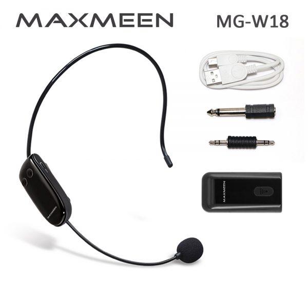  MAXMEEN MG-W18 مايك رأس من ماكسمين لاسلكي مع قابلية أعادة الشحن 